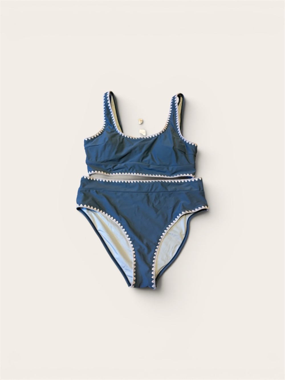 Cupshe Colombia Coast Scoop Midkini & Stitched High Waist Set